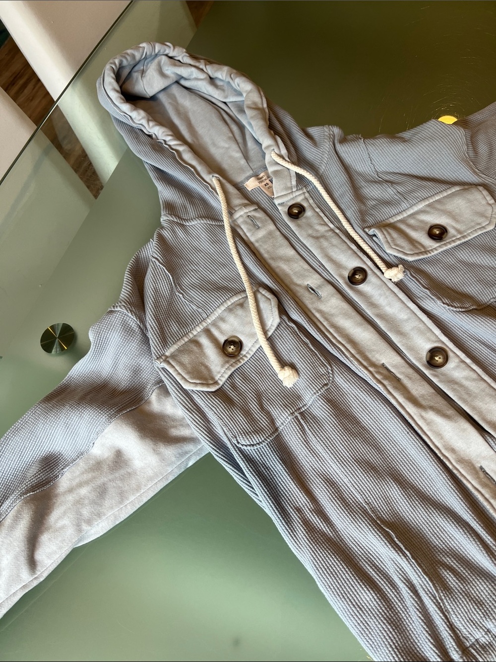 Como Vintage Light Gray Hooded Utility Jacket - Picture 5 of 6